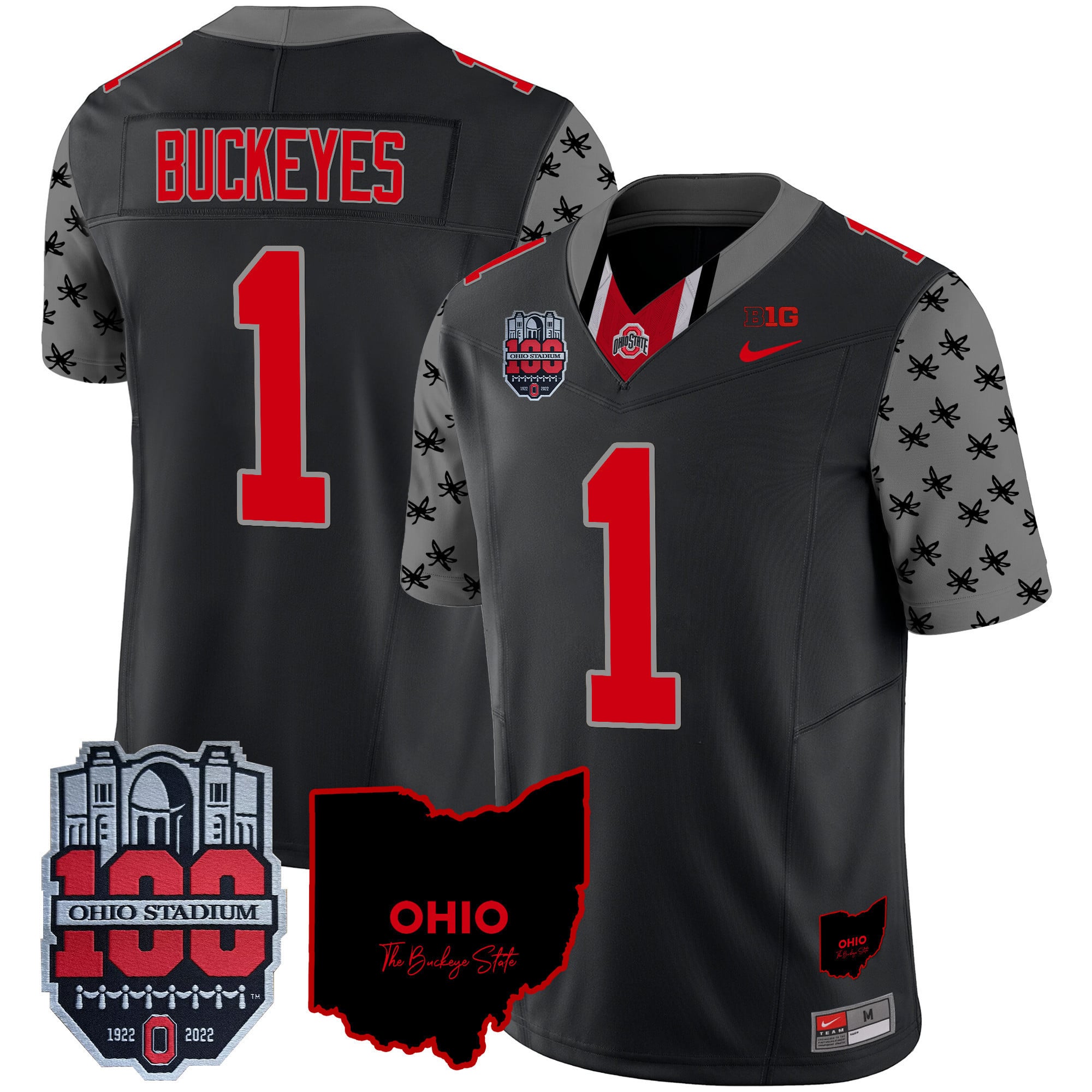 Men's Ohio State Buckeyes 100th Anniversary Patch Vapor Limited Jersey - All Stitched