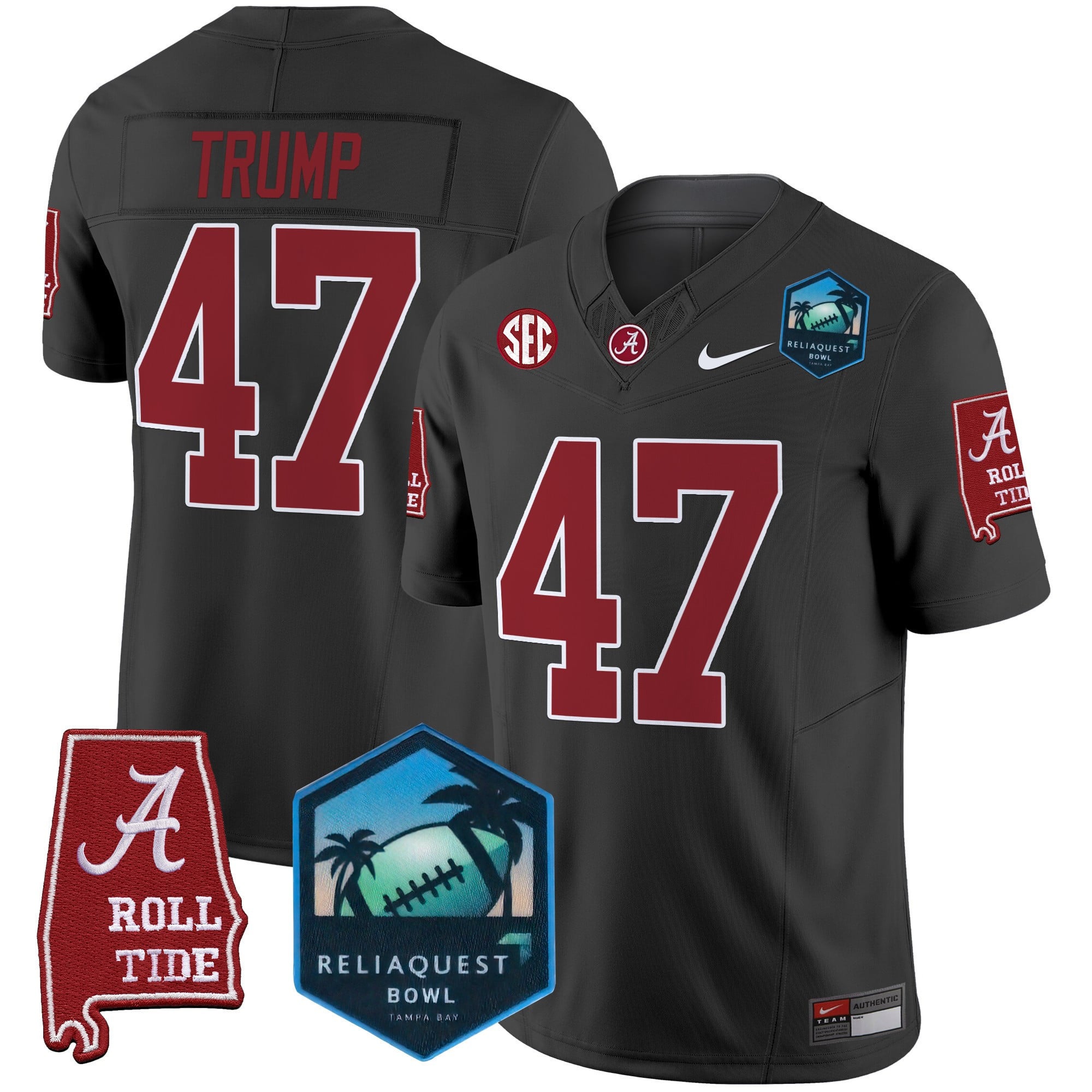 Men's Alabama Crimson Tide 2025 ReliaQuest Bowl Patch Vapor Limited Jersey - All Stitched