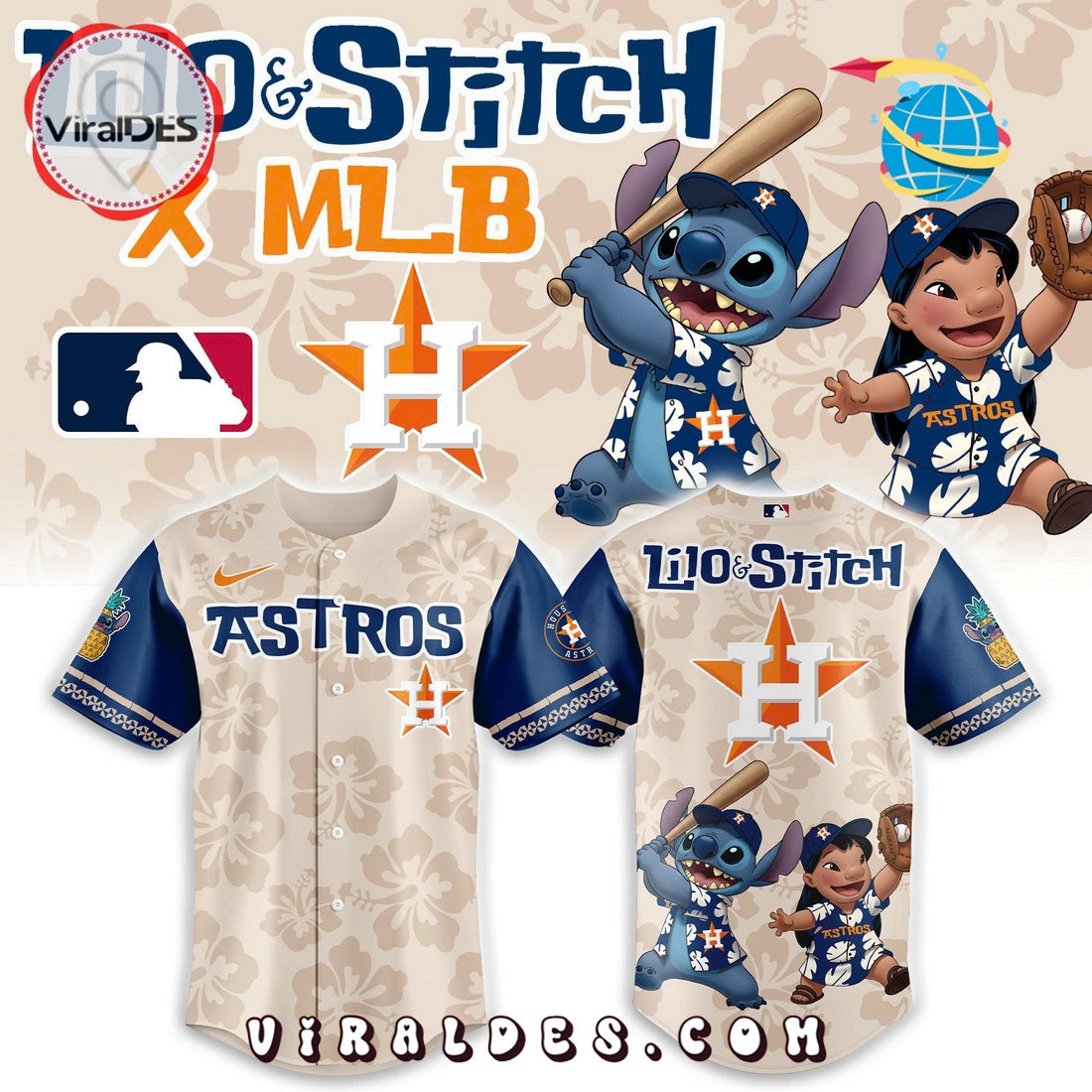 Houston Astro x Lilo & Stitch Baseball Jersey