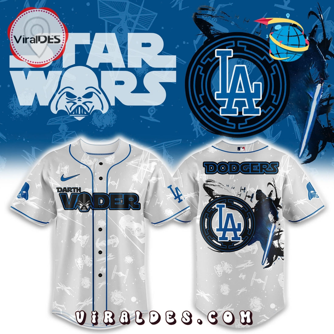 LA Dodgers x Star Wars Night Baseball Jersey