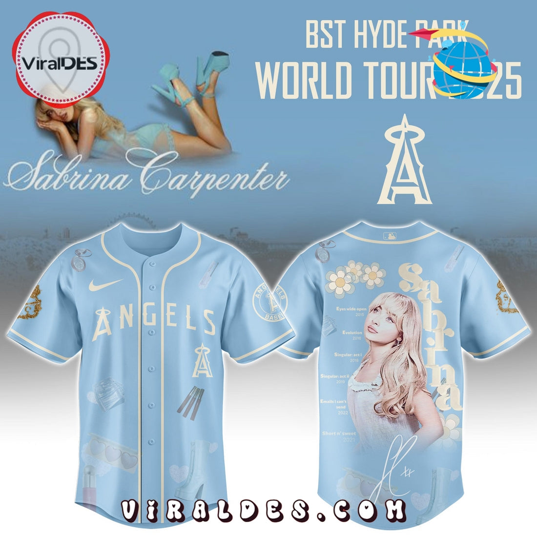 Los Angeles Angels MLB x Sabrina Carpenter Baseball Jersey
