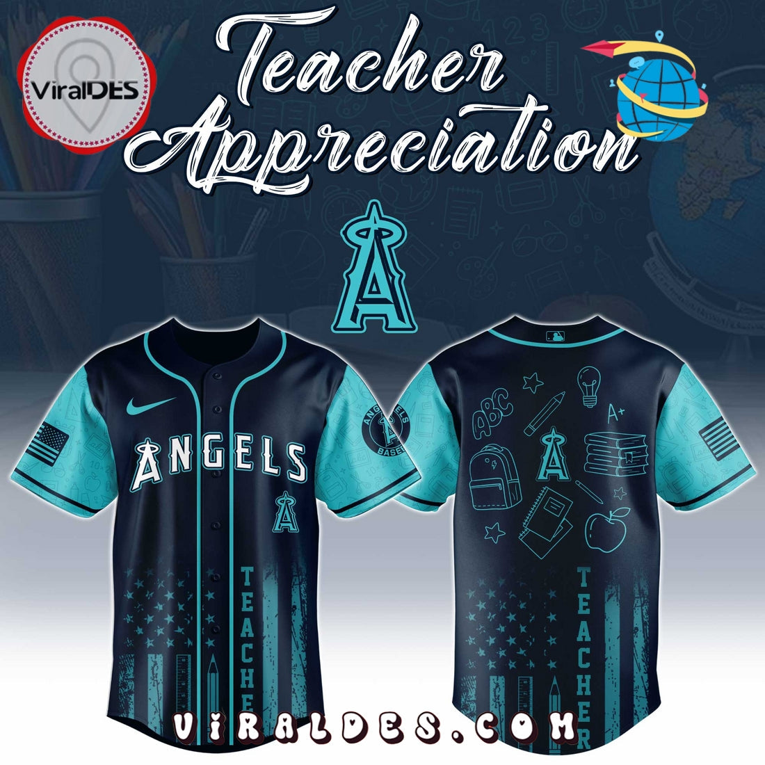 Los Angeles Angels MLB x Teacher Appreciation Day Baseball Jersey