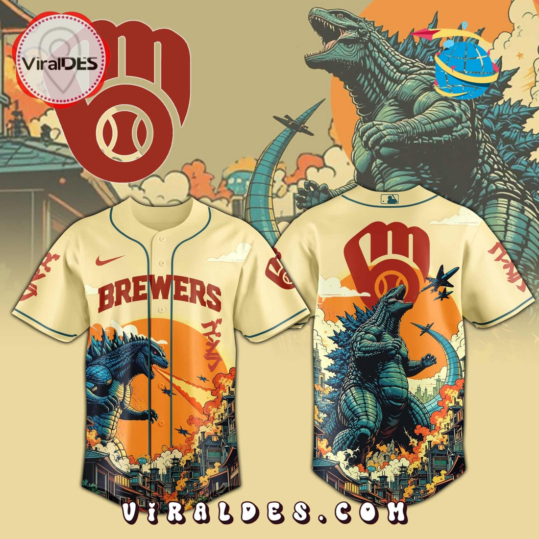Milwaukee Brewers Godzilla Limited Edition Jersey