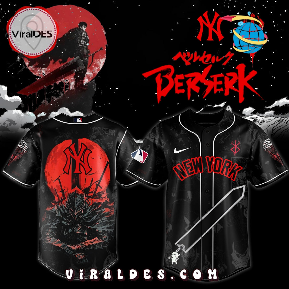 New York Yankees x Berserk Limited Edition Baseball Jersey