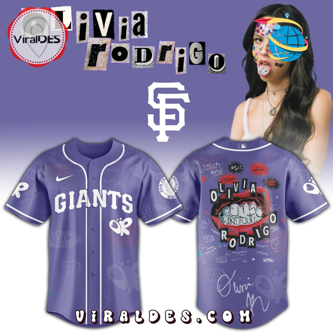 San Francisco Giants MLB x Olivia Rodrigo Guts World Tour Jersey