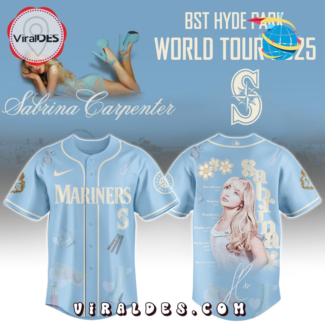Seattle Mariners MLB x Sabrina Carpenter Baseball Jersey