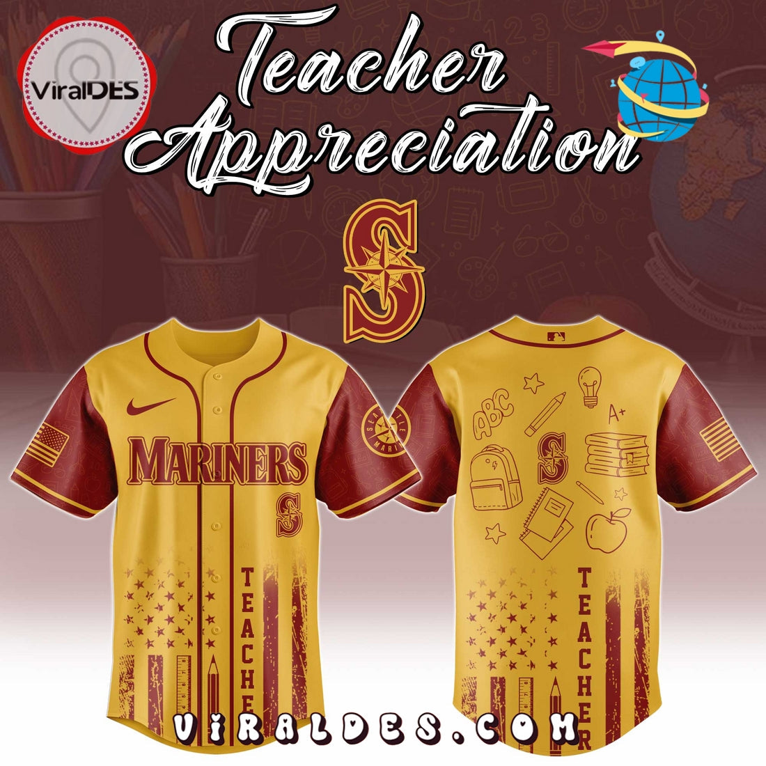 Seattle Mariners MLB x Teacher Appreciation Day Jersey