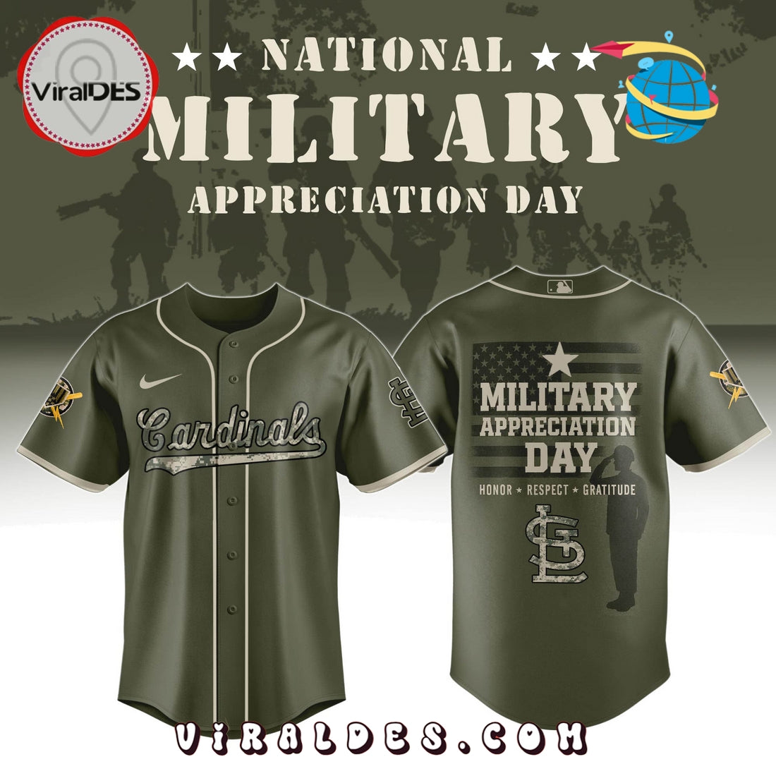 St. Louis Cardinals MLB Military Appreciation Day Baseball Jersey
