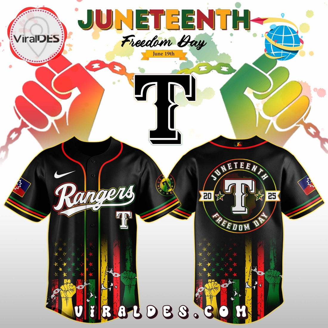 Texas Rangers x Juneteenth Day Jersey