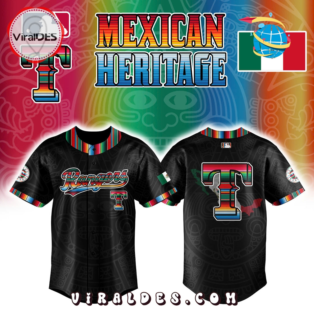 Texas Rangers x Mexican Heritage Night Baseball Jersey
