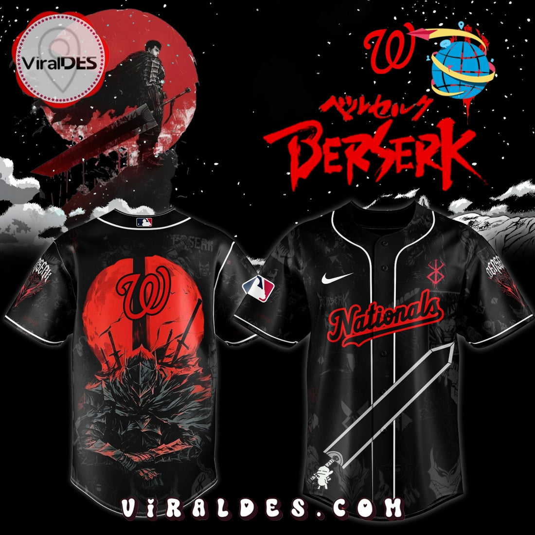 Washington Nationals x Berserk Limited Edition Baseball Jersey