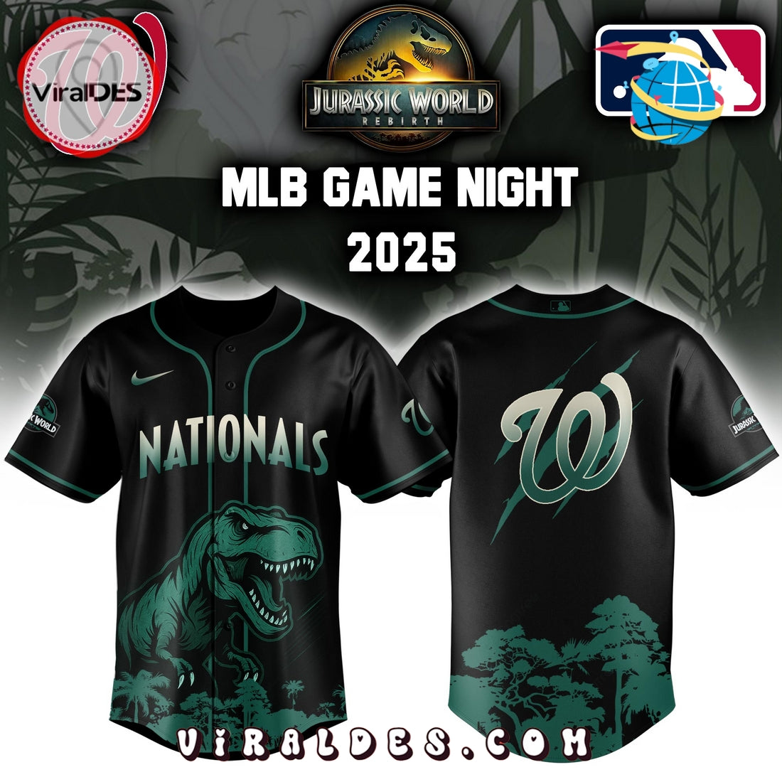 Washington Nationals x Jurassic World Baseball Jersey