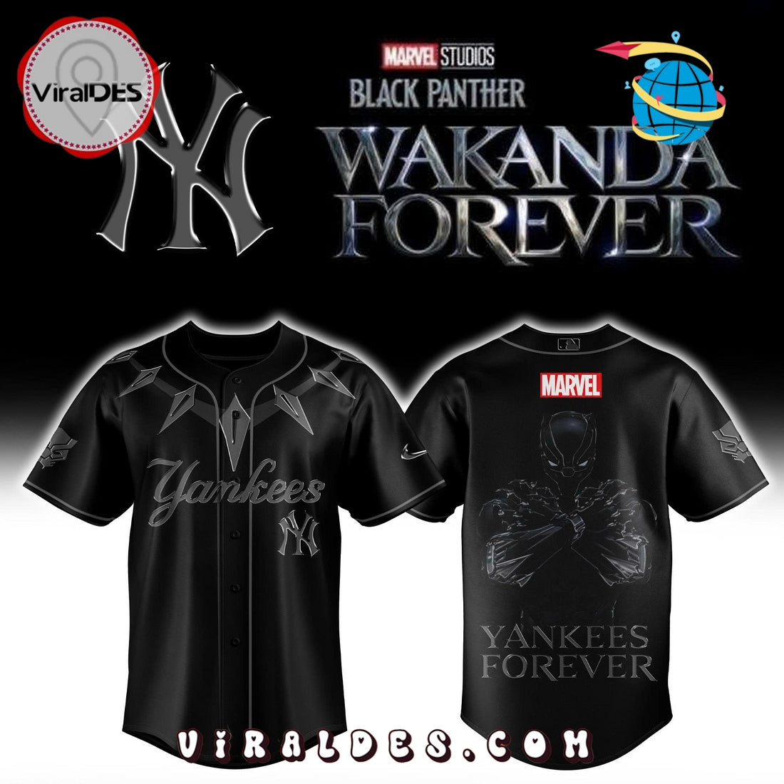 Yankees x Black Panther Baseball Jersey